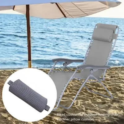 Coussin de tête inclinable pliant réglable oreiller de chaise plage extérieur jardin chaise