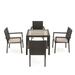 Afuera Living 5 Piece Outdoor Wicker Dining Set in Multibrown