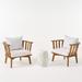Afuera Living 3 Piece Outdoor Wood Conversation Set in Teak and White