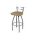 Holland Bar Stool 25 in. Jackie Low Back Swivel Outdoor Counter Stool with Breeze Champagne Seat Stainless Steel