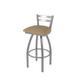 Holland Bar Stool 25 in. Jackie Low Back Swivel Outdoor Counter Stool with Breeze Champagne Seat Stainless Steel