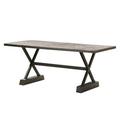 Afuera Living Outdoor Lightweight Concrete Dining Table in Brown and Black