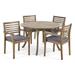 Afuera Living 5 Piece Outdoor Acacia Wood Dining Set in Gray and Dark Gray