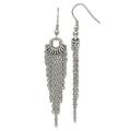 Stainless Steel Polished Multi Chain Dangle Shepherd Hook Earrings