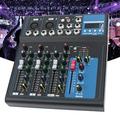 ZhdnBhnos Professional 4-Channel Mixing Console Mini Audio Mixer Amplifier Sound Board Bluetooth Live Studio Stereo Mixer with USB Drive