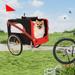 Pefilos 53 Dog Bike Trailer Jogger Folding Pet Carrier Pet Stroller Bicycle Carrier w/Hitch Suspension Visibility Flag and Reflectors Red