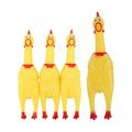 Screaming Chicken Dog Toys 3 packs of 30cm /11.8 inch and 1 pack of 37cm/14.5 inch chiken dog toys Yellow Rubber Squaking Chicken Toy Novelty and Durable Rubber Chicken for Dogs Value 4 Pack