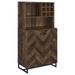 Coaster Furniture Mendoza Rustic Oak Herringbone 2-door Wine Cabinet