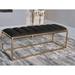 Coaster Furniture Lorena Dark Grey and Gold Tufted Cushion Bench