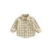 Domingbub Toddler Boys Spring Autumn Shirt Long Sleeve Turn Down Collar Button Down Plaid Tops Yellow 2 Year