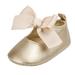 0-3 Months Baby Girls Shoes Infant Mary Jane Flats Princess Wedding Dress Baby Sneaker Shoes Toddler Kid Baby Girls Princess Cute Toddler Silk Bow-Knot Soft Sole Shoes Gold