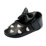 6-9 Months Baby Girls Shoes Infant Mary Jane Flats Princess Wedding Dress Baby Sneaker Shoes Toddler Kid Baby Girls Princess Cute Toddler Solid Color Soft Leather Bow Shoes Black