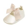 6-9 Months Baby Girls Shoes Infant Mary Jane Flats Princess Wedding Dress Baby Sneaker Shoes Toddler Kid Baby Girls Princess Cute Toddler Silk Bow-Knot Soft Sole Shoes White