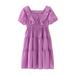 NKOOGH One Shoulder Dress for Girls Toddler Wedding Dress Girls Toddler Kids Neck Short Sleeves Casual Soild Maxi Dress Dress