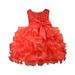 Girls Dresses Short Sleeve Casual Dresses Casual Print Red 100