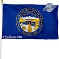 Nebraska State Flag Double Sided 3x5 ft Heavy Duty 3 Ply Durable Polyester NE Flag with Vibrant Print/4 Rows Hemming/Brass Grommets