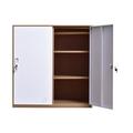 MECOLOR Small Office Metal Cabinet Locker with 3 Layer Each Door Storage for Cloth PC and Shoes Changing Room Locker