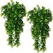 2pcs Artificial Hanging Plants Hanging Ivy Vine for Wall House Room Indoor Outdoor Decoration (No Baskets)