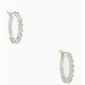 Kate Spade Jewelry | Kate Spade Full Circle Huggies Cubic Zirconia Silver And Clear Hoop Earrings | Color: Silver | Size: Os