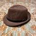Urban Outfitters Accessories | Brown Faux Suede Fedora Hat With Leather Band | Color: Black/Brown | Size: Os