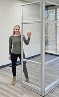 7-Foot High Full Clear Glass Office Panels - 24"W x 7