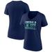 Women's Fanatics Branded Navy Seattle Mariners Hometown Emerald Baseball V-Neck T-Shirt