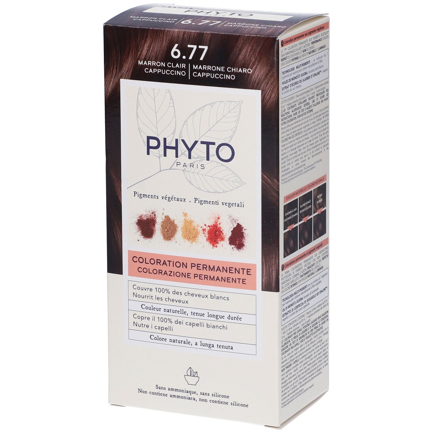 PHYTO Color Kit 6,77 Marrone Chiaro Cappuccino 1 pz Set