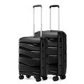 Kono Suitcase Trolley Carry On Hand Luggage Travel Bag with TAS Lock Lightweight Hard Shell Hand Suitcase(20"+28", Black)