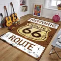 Tapis imprimé Route 66 Soft Glutnel American Mother Road Intéressant Room Lea Usa Cars Muscle