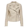 Only ONLGEMMA FAUX LEATHER BIKER OTW NOO Damen silver lining, Gr. 42, Futter, Biker Jacke in Lederoptik für