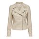 Only ONLGEMMA FAUX LEATHER BIKER OTW NOO Damen silver lining, Gr. 42, Futter, Biker Jacke in Lederoptik für