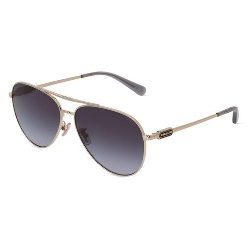 Coach HC7140 Damen-Sonnenbrille Vollrand Pilot Metall-Gestell, gold