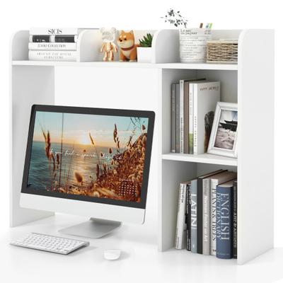 Costway 3-Tier Multipurpose Desk Bookshelf with 4 ...