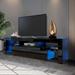 Modern TV Stand with 20 Colors LED Lights and Remote Control, High Capacity Console for up to 70" Flat-Screen TV