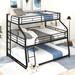 Triple Bunk Bed with Ladder and Full-Length Guardrails, Twin XL/Full XL/Queen Metal Structure Bed Frame for Kids Teens Adults