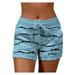 iOPQO Shorts For Women Workout Shorts Women Bandage Shorts Women s Short Pants Print With Pockets Casual Loose Pants Swim Shorts Women Gym Shorts Women Running Shorts For Women Blue S