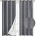 Thermal Insulated Darkening Curtains Grommet Top Draperies for Bedroom Office and Living Room (Set of 2) 54 x 63 Silver