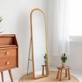 COZAYH Full Length Mirror with Stand Dressing Wall-Mounted Mirror Floor Mirror Solid Wood Frame Large Body Mirror for Bedroom Bathroom Living Room