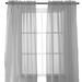 Semi-Sheer Window Treatment - 2 Piece Curtain Set with 2 inch Rod Pocket - Solid Sheer Curtain Drapes for Living Room Bedroom 40 X 84 Silver