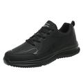 CBGELRT Shoes for Men Casual Men s Sneakers Men Tennis Shoes Fashion Men Waterproof Mountaineering Casual Sport Shoes Lace up Solid Running Breathable Soft Bottom Shoes Male Black 45