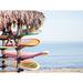 Rosecliff Heights Surf Board Beach Stand - Wrapped Canvas Photograph Metal | 24 H x 32 W x 1.25 D in | Wayfair AA9A90ECE4914B2584CBC516357935B5