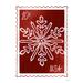 The Holiday Aisle® Christmas Stamp Red Snowflake by House Fenway - Wrapped Canvas Print Canvas in White | 48 H x 36 W x 1.25 D in | Wayfair