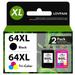 64XL 2 Pack Ink Cartridge Black/Tri-Color Replacement for HP Envy Photo 7855 7858 7155 6255 7164 7864 7158 6255