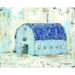 Rosalind Wheeler Blue Barnyard by Jennifer Holden - Wrapped Canvas Print Canvas in Blue/Gray | 12 H x 16 W x 1.25 D in | Wayfair