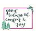 The Holiday Aisle® Good Tidings of Comfort & Joy by April Chavez - Wrapped Canvas Textual Art Canvas in White | 36 H x 48 W x 1.25 D in | Wayfair