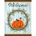 Rosalind Wheeler Pumpkin Welcome Wreath - Wrapped Canvas Print Metal | 40 H x 30 W x 1.25 D in | Wayfair 853FD39D328B4DF49C8DC9784C95D36D