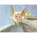 August Grove® The Pig Hand Painted - Wrapped Canvas Print Canvas | 12 H x 16 W x 1.25 D in | Wayfair 15C369E74BF246DB8C743DD792A0E9BB
