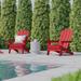 Rosecliff Heights Ayleah Commercial All-Weather Adirondack Chairs w/ Cupholders, Wood in Red | 35.75 H x 29.25 W x 32 D in | Wayfair