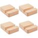 4 Pcs Wooden Cell Phone Stands 3.1x2.3x0.7 Square Wood Mobile Phone Holders Universal Desktop Phone Stand Portable Mobile Tablet Holder for Supporting Phone in Office Home