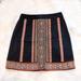 Anthropologie Skirts | Anthropologie Braeve Black Geometric Embroidered Boho High Waist Skirt | Color: Black/Orange | Size: S